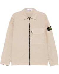Stone Island - Giacca Con Tasca Applicata E Logo - Lyst