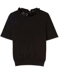Jil Sander - Sequin-collar Knitted Cotton T-shirt - Lyst