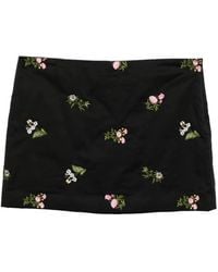 Cynthia Rowley - Floral-Embroidered Mini Skirt - Lyst
