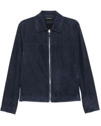 ZEGNA - Suede Zip-Up Jacket - Lyst