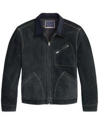 RRL - Zip Suede Jacket - Lyst