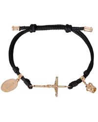 Dolce & Gabbana - Sicily Bracelet Fabric With 18-Carat Pendants - Lyst