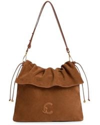 Coccinelle - Medium Lidia Ruffled Suede Shoulder Bag - Lyst