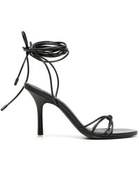 Black Suede Studio - Leanna 95mm Leather Sandals - Lyst