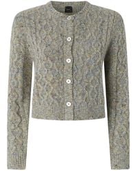 Pinko - Cable-Knit Button Cardigan - Lyst