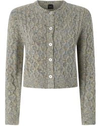 Pinko - Cable-Knit Button Cardigan - Lyst