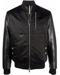Low Brand Zip-up Leather Jacket - Black