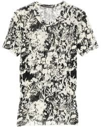 JNBY - Floral-Print Mesh T-Shirt - Lyst