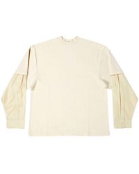Balenciaga - Layered Long-sleeved Cotton T-shirt - Lyst