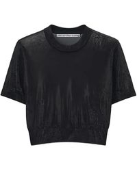 Alexander Wang - Short-Sleeved Cropped Top - Lyst