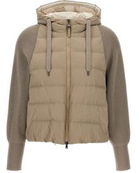 Brunello Cucinelli - Two-Material Puffer Jacket - Lyst