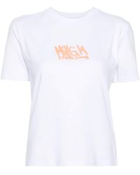 MSGM - Katoenen T-shirt Met Logopatch - Lyst
