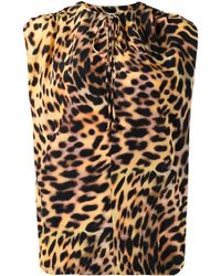 Stella McCartney - Blusa de seda con estampado de leopardo - Lyst