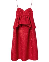 La DoubleJ - Satine Peplum Midi Dress - Lyst