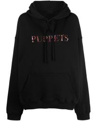 Puppets and Puppets - Crystal-embellished Cotton-blend Hoodie - Lyst