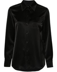Lanvin - Long Sleeve Satin Shirt - Lyst