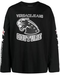 Versace Jeans Couture - Top A Maniche Lunghe Con Stampa - Lyst