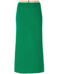 Calvin Klein Falda midi de canalé - Verde