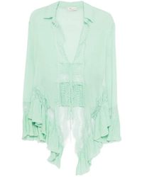 Blumarine - Lace Ruffled Blouse - Lyst