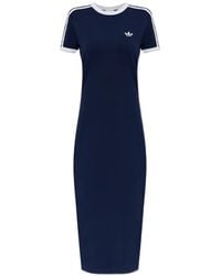 adidas - 3-Stripes Short-Sleeve Midi Dress - Lyst