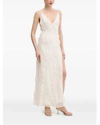 Bardot - Floral-Appliqué V-Neck Maxi Dress - Lyst