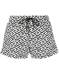 Versace - La Greca-print Swim Shorts - Lyst
