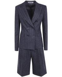 Tagliatore - Pinstripe-Pattern Double-Breasted Suit - Lyst