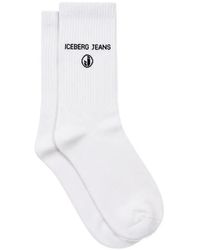 Iceberg - Logo-Intarsia Ribbed Socks - Lyst