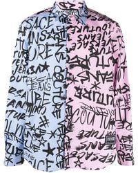Versace Jeans Couture - Logo-Print Cotton Shirt - Lyst