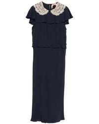 N°21 - Lace-Collar Midi Dress - Lyst