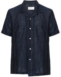 Universal Works - Road Striped Linen Shirt - Lyst