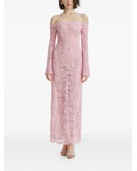 2310 STUDIO - Robe Longue En Dentelle À Épaules Dénudées - Lyst