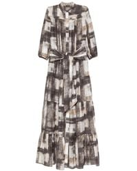 Kiton - Tie-Waist Tiered Maxi Dress - Lyst