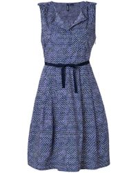 Woolrich Robe courte évasée à pois - Bleu