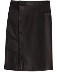 Lemaire - Snap-Fastening Leather Skirt - Lyst