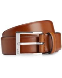 BOSS - Logo-Engraved Leather Belt - Lyst
