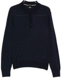 BOSS - Polo-Collar Long-Sleeve Sweater - Lyst