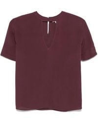 Twinset - Top Met Korte Mouwen En Keyhole Hals - Lyst