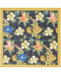 Etro - Leinen-Seiden-Schal mit Blumen-Print - Lyst