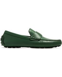 Ferragamo - Logo-plaque Leather Driving Loafers - Lyst