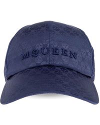 McQueen - Baseballkappe mit Totenkopf-Prägung - Lyst