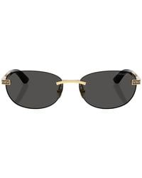 Versace - Greca Rimless Oval-Frame Sunglasses - Lyst