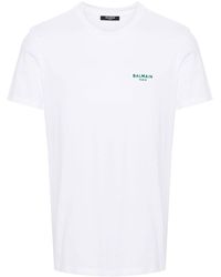 Balmain - T-shirt Met Logo-applicatie - Lyst