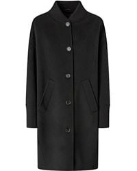 Pinko - Tailored Wool Coat With Ribbed Details - Lyst