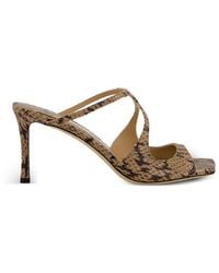 Jimmy Choo - Anise Snake-Effect Leather Sandals - Lyst