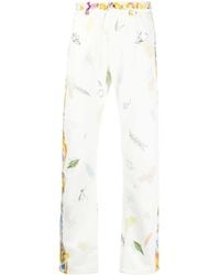 CASABLANCA - Graphic-Print Straight-Leg Jeans - Lyst