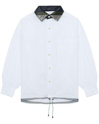 Kolor - Striped-collar Cotton Shirt - Lyst