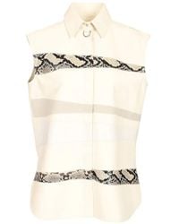 DURAZZI MILANO - Snakeskin-Panelled Sleeveless Shirt - Lyst