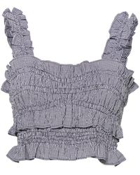 Cecilie Bahnsen - Gala Checked Crop Top - Lyst