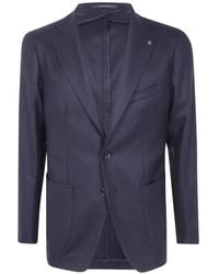 Tagliatore - Logo-Pin Single-Breasted Blazer - Lyst